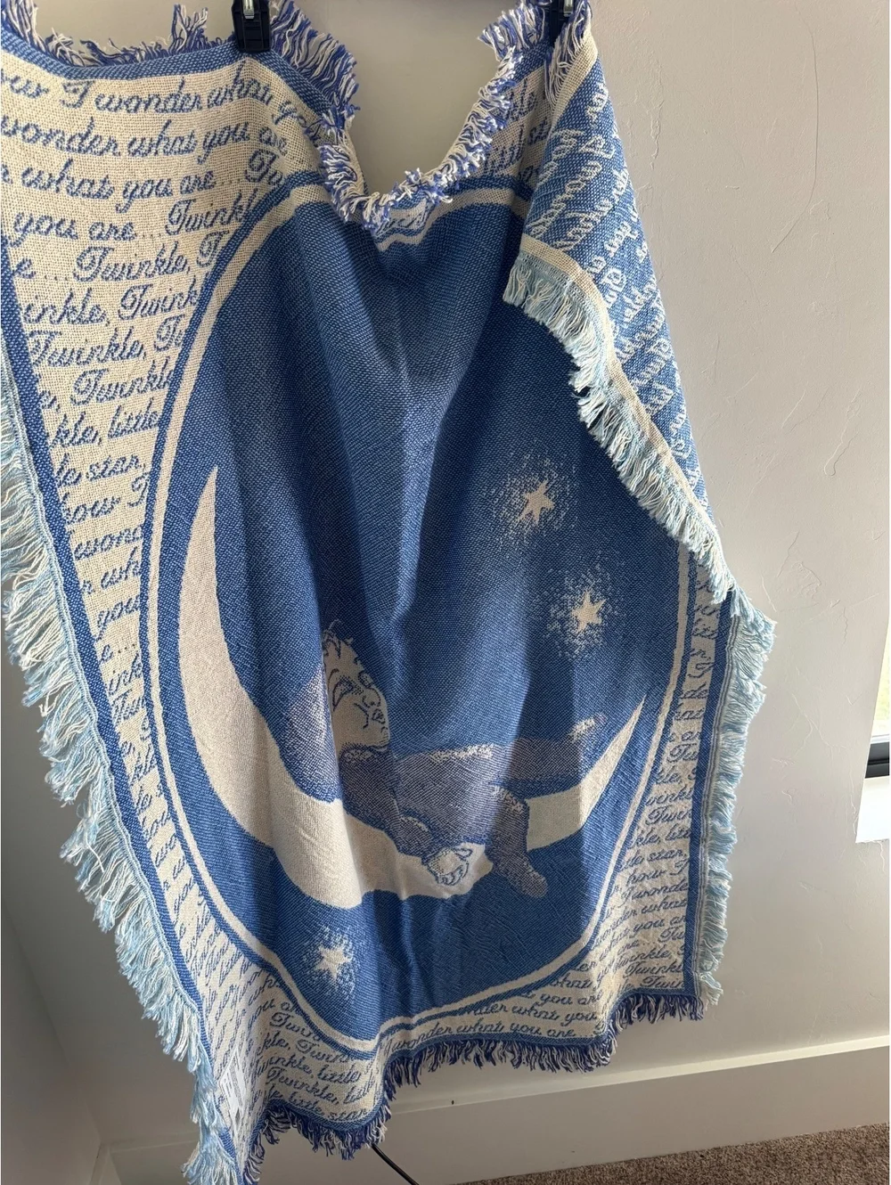 Pure Country Moon Boy Mini Woven Tapestry Blanket Blue Celestial USA Made